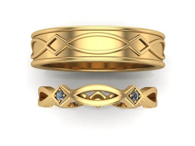 Wedding bands 48 3D print model_2