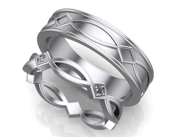 Wedding bands 48 3D print model_1