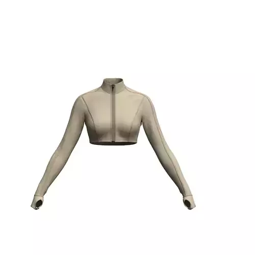 Front Zip Crop Top 3d Model
