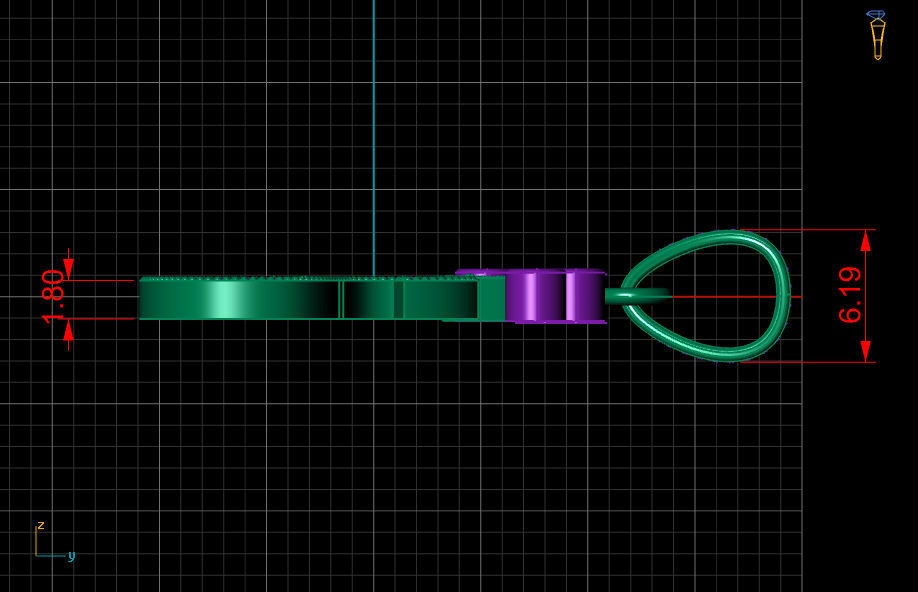 S letter pendant 3D print model_10