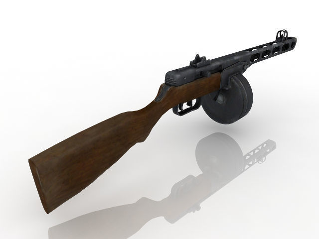 PPSh-41 Low-poly 3D model_3