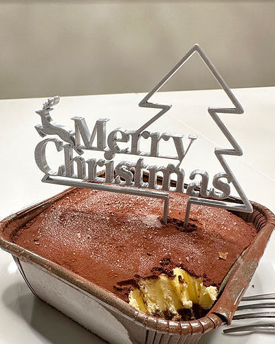 Merry Christmas Cake Topper 3D model 3D printable | CGTrader