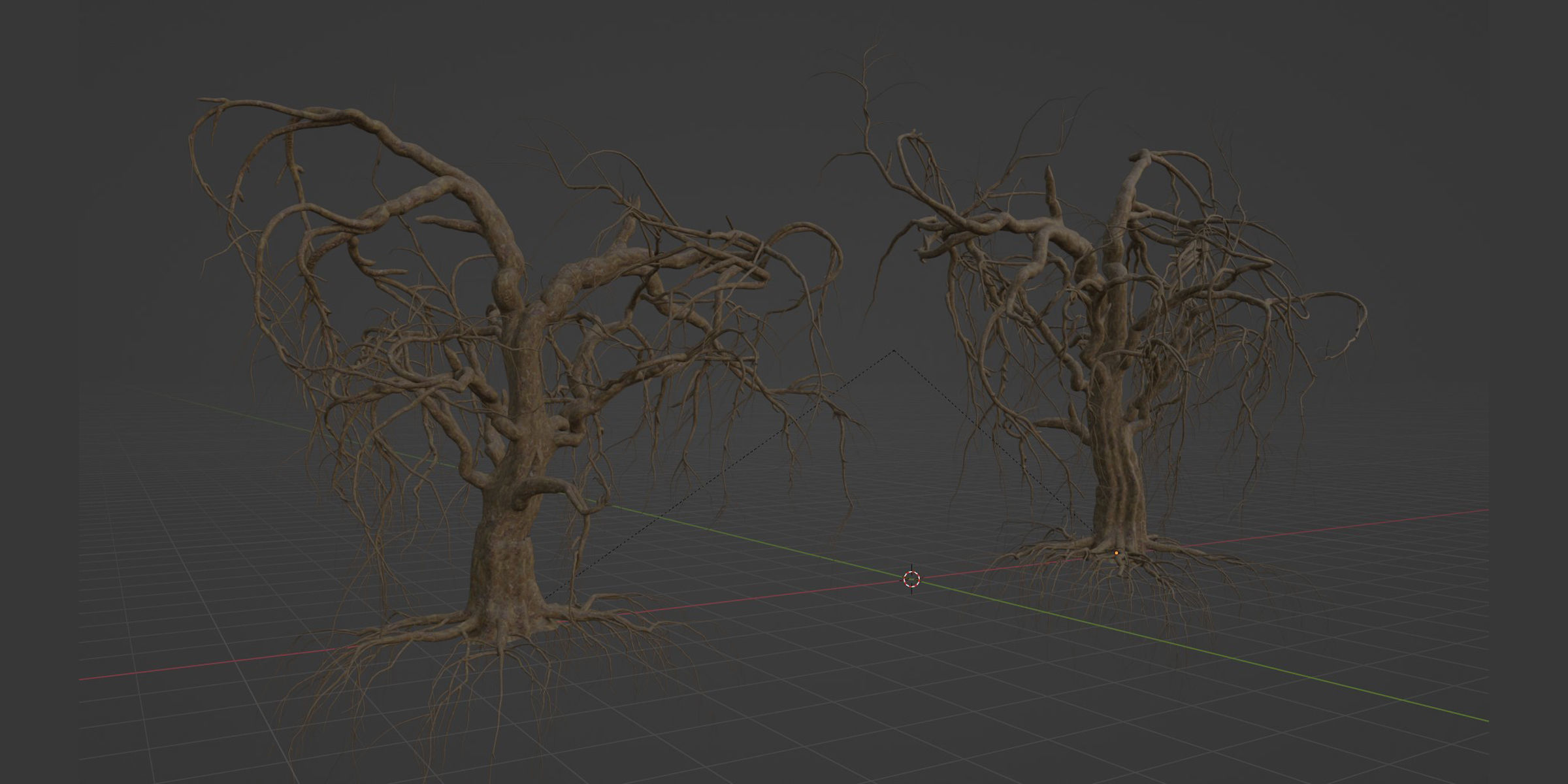 Dead weeping tree vol 188-Blender 3D model_7