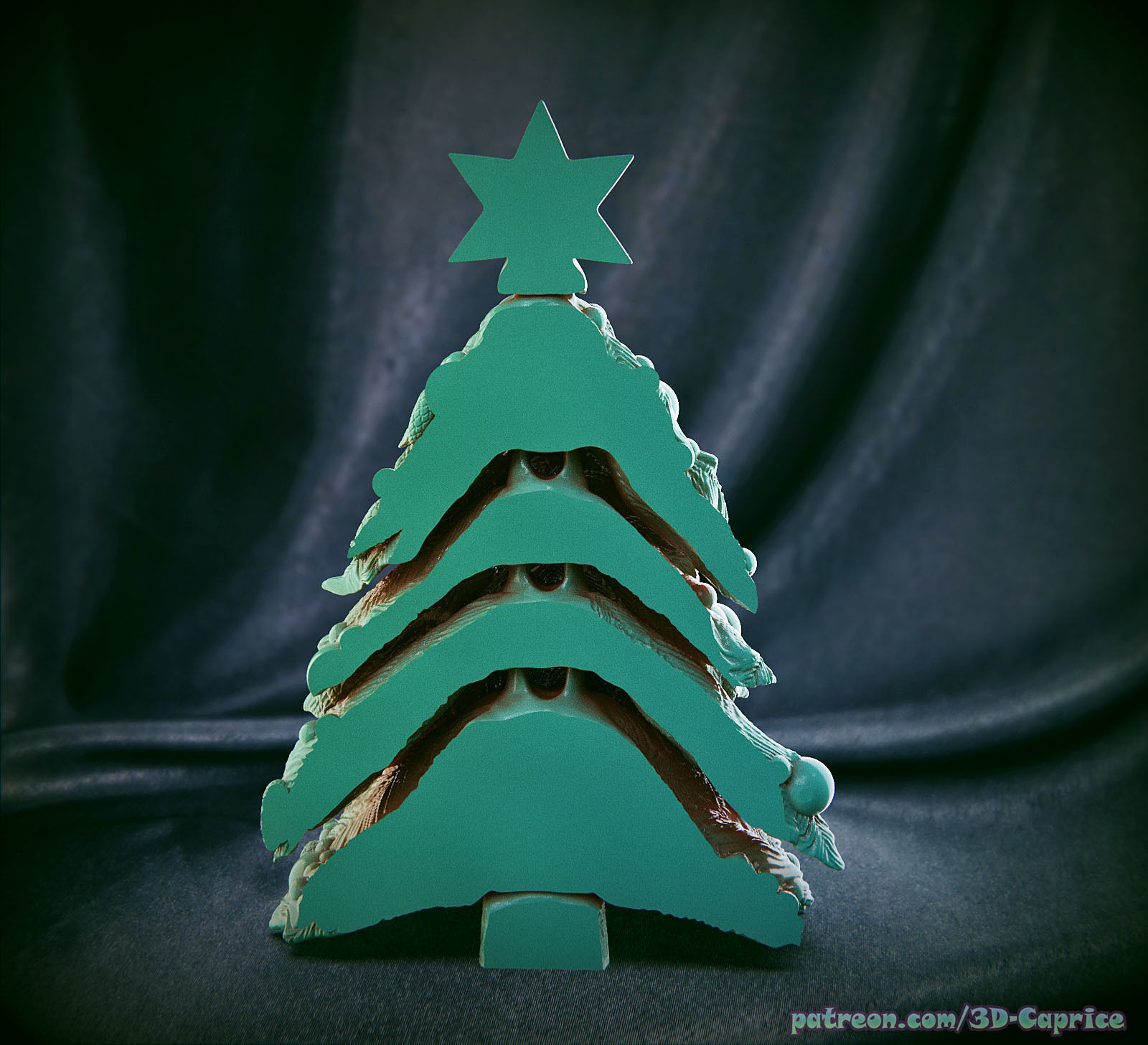 Flexy Christmas tree Free 3D print model_5