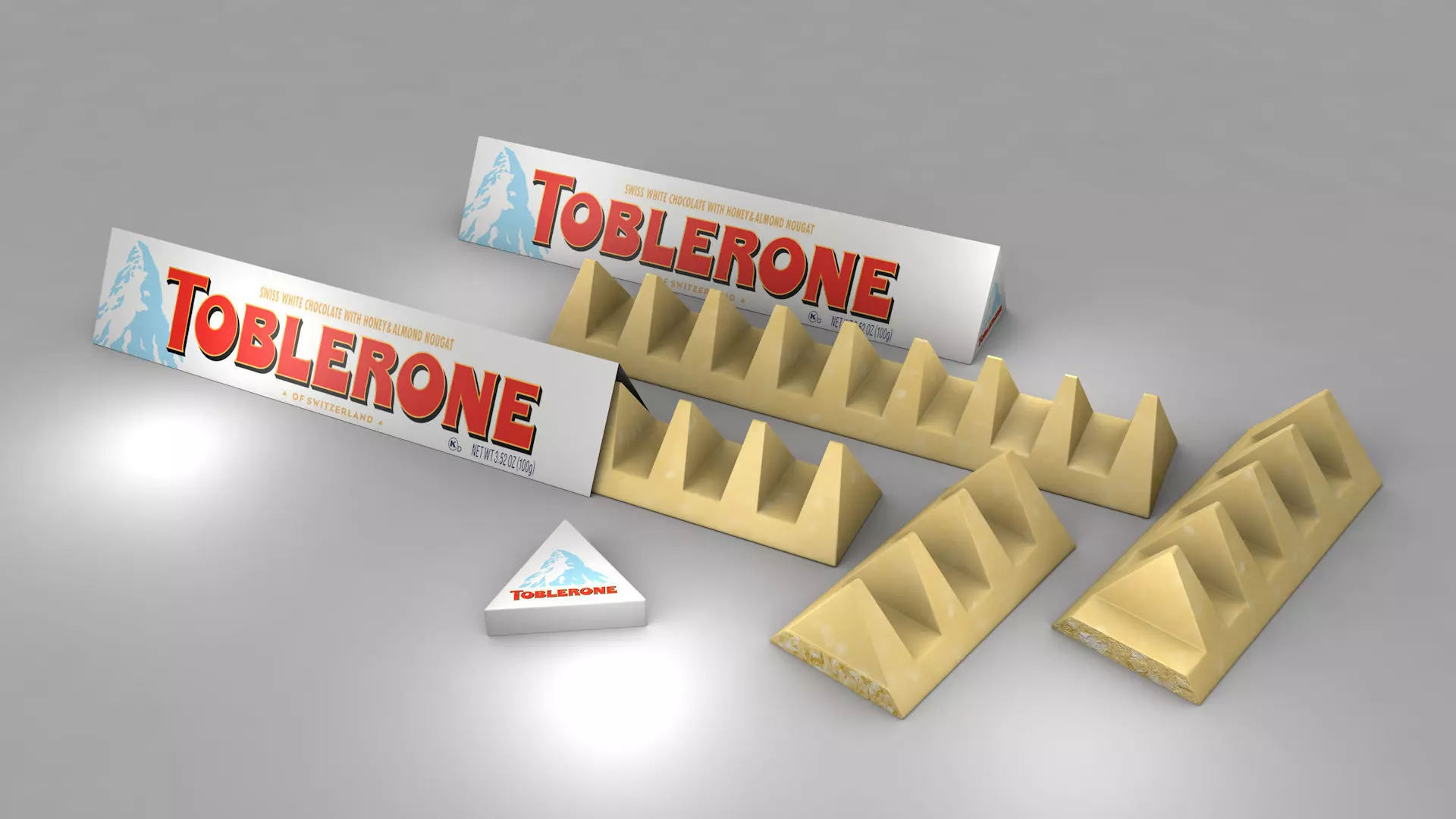Toblerone White Chocolate Bar 3D model
