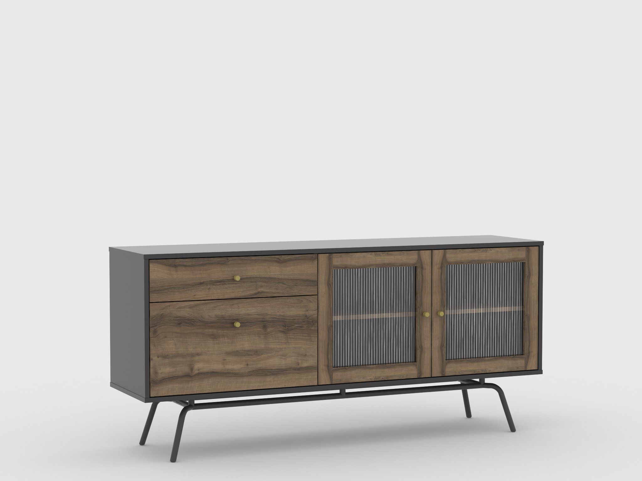 Blue Sideboard Free low-poly 3D model_1