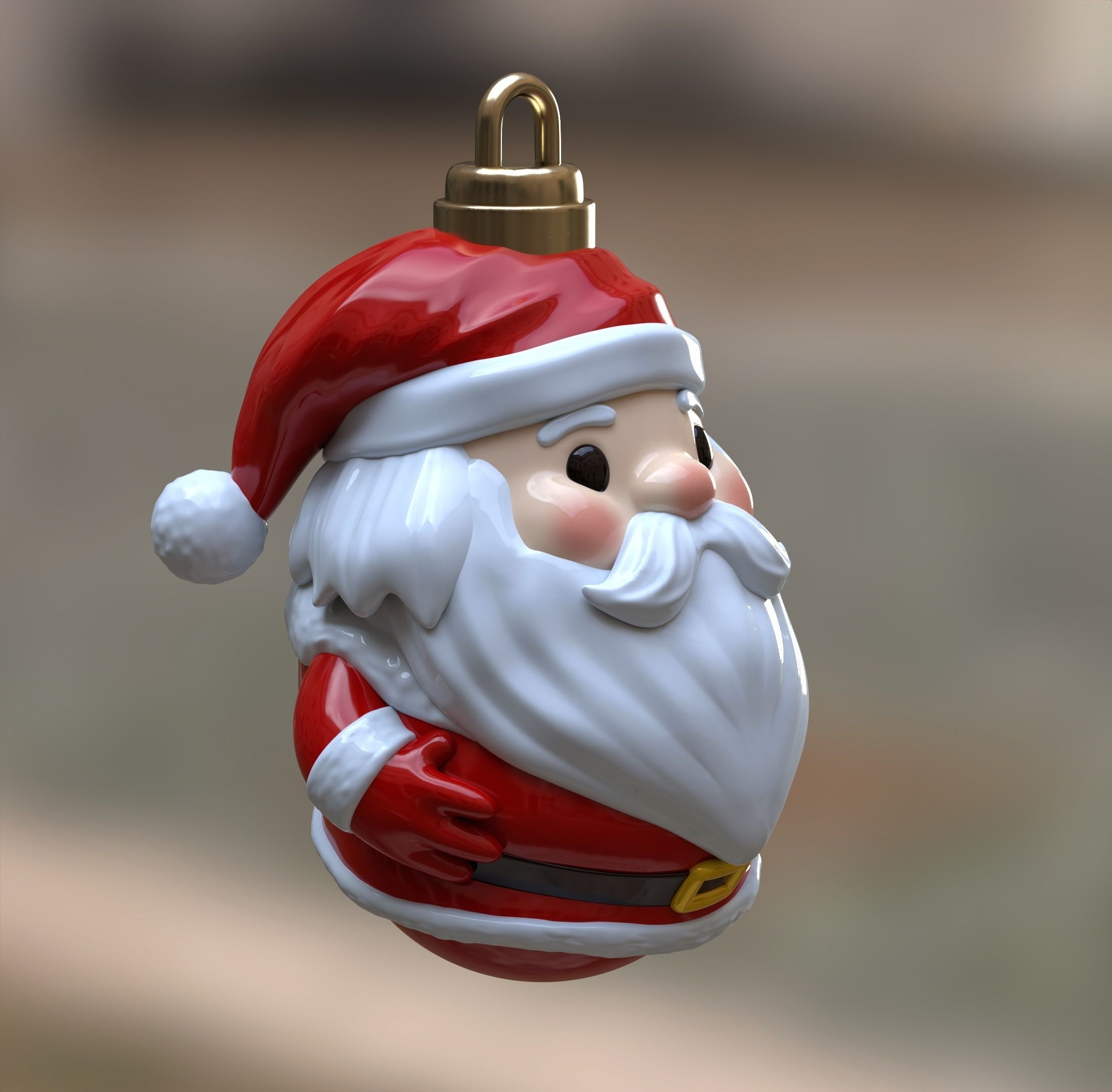Santa Claus christmas tree ornament Free 3D print model_2