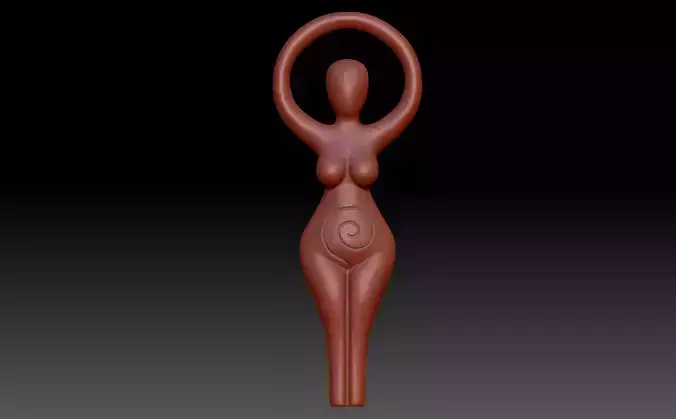 The statuette is a woman 3D print model