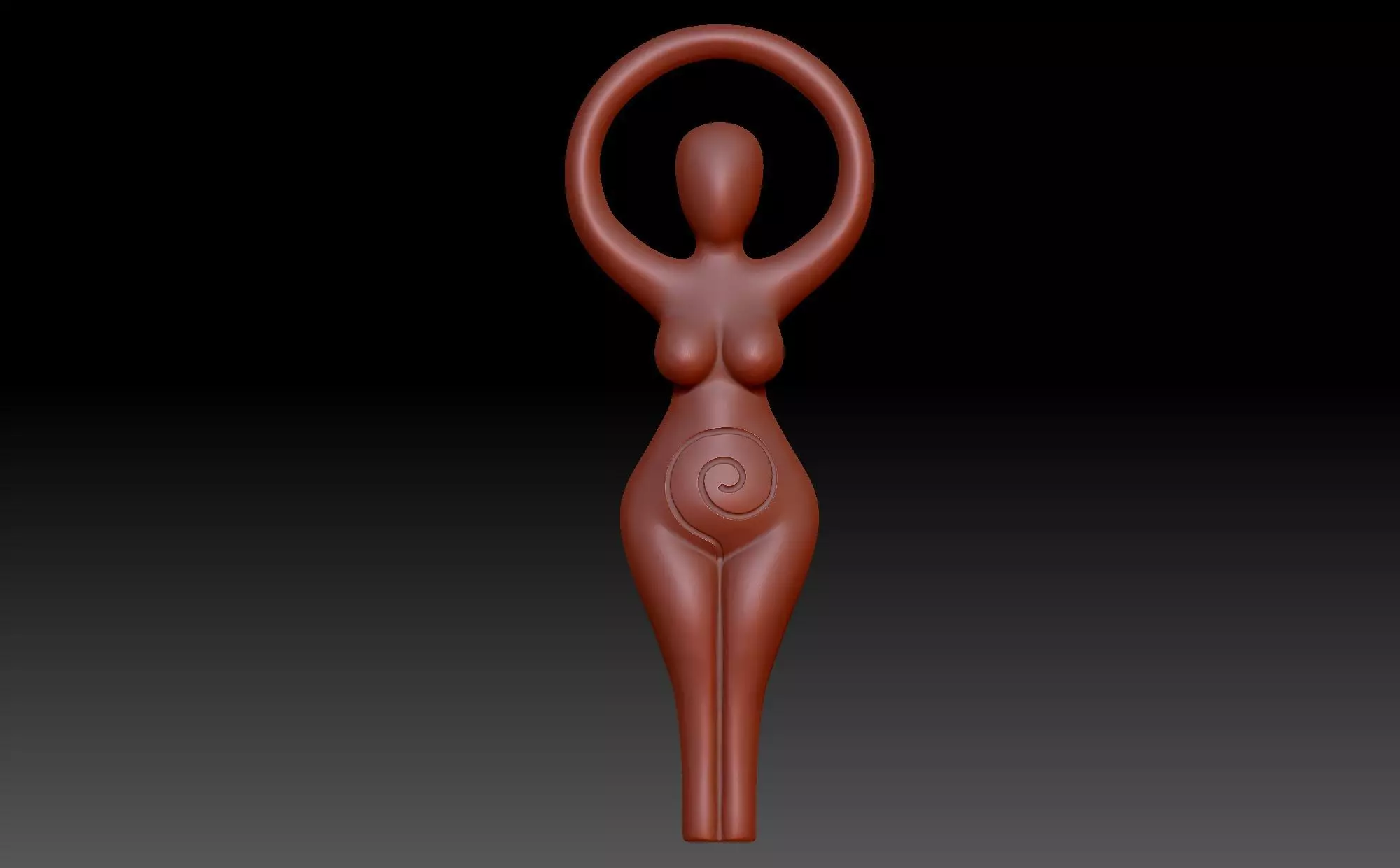 The statuette is a woman 3D print model