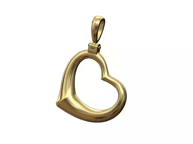 Chunky open heart pendant with bail