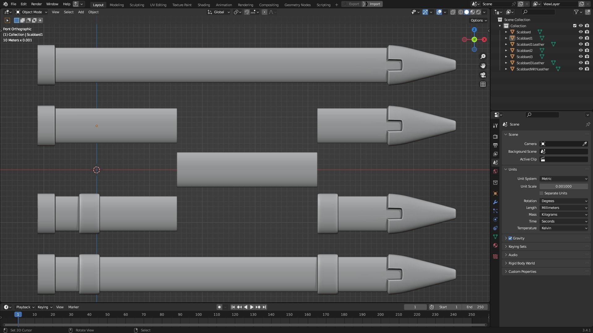 Dragon Ball Trunks Sword and Scabbard for Cosplay 3D Model Collection_15