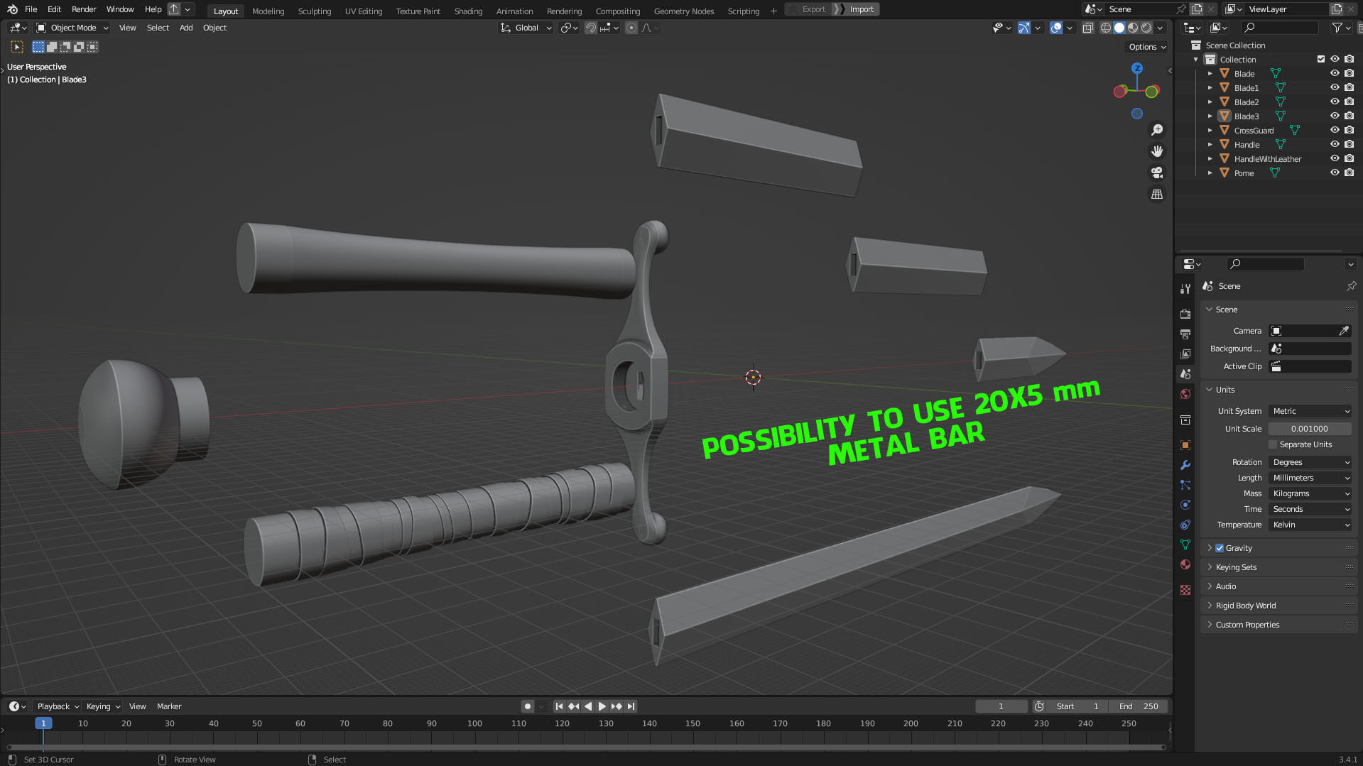 Dragon Ball Trunks Sword and Scabbard for Cosplay 3D Model Collection_12