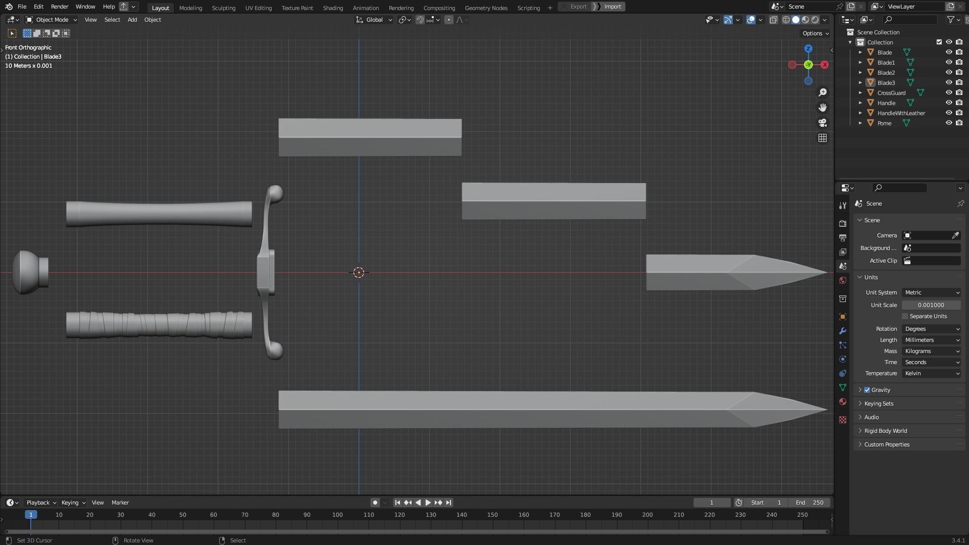 Dragon Ball Trunks Sword and Scabbard for Cosplay 3D Model Collection_13