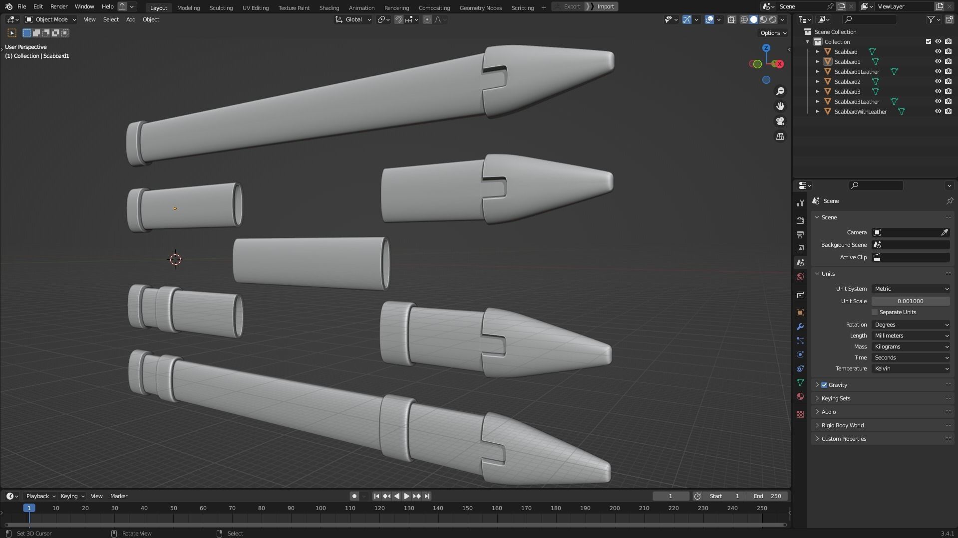 Dragon Ball Trunks Sword and Scabbard for Cosplay 3D Model Collection_14