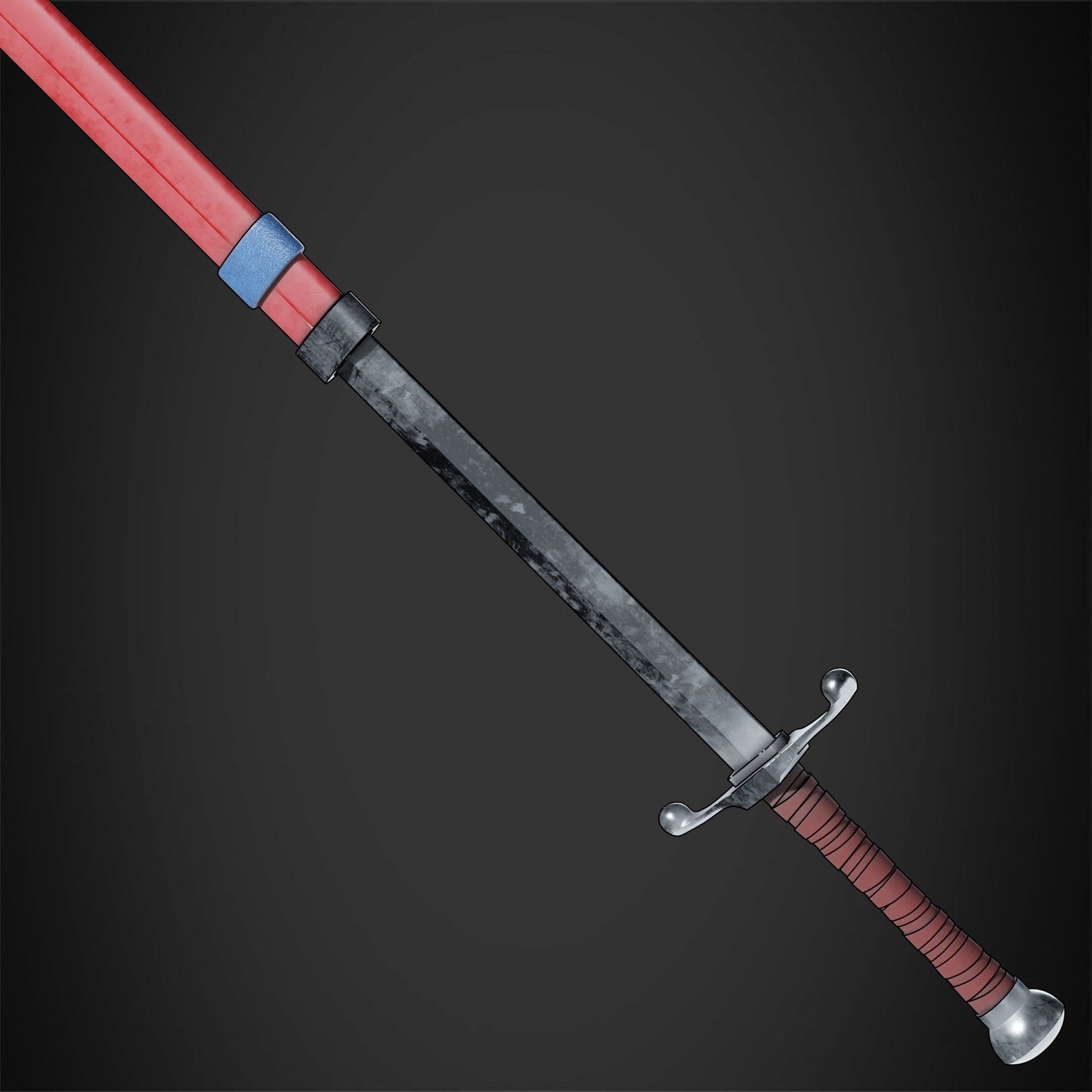 Dragon Ball Trunks Sword and Scabbard for Cosplay 3D Model Collection_8