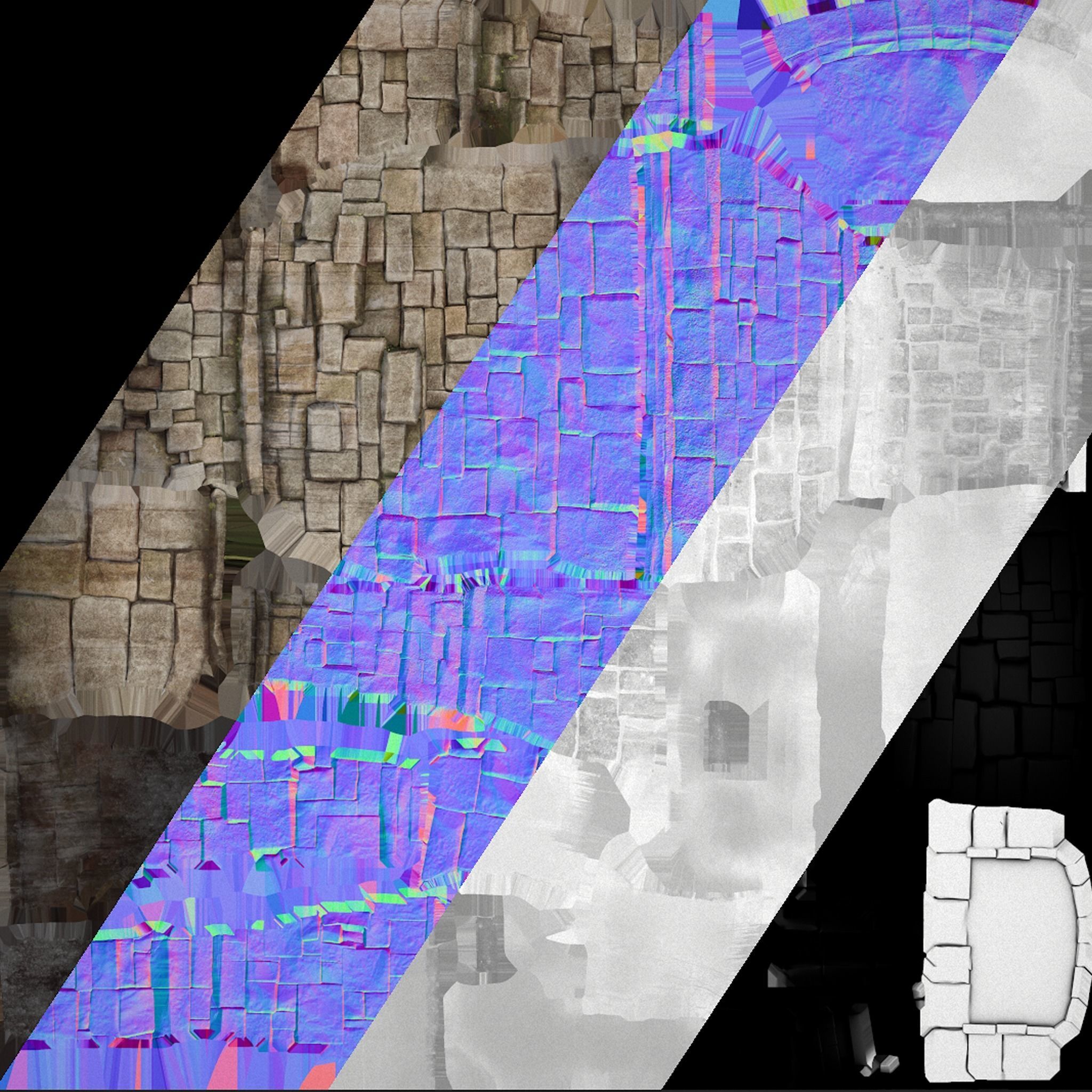 Medieval Buildings Set Low-poly 3D model_99