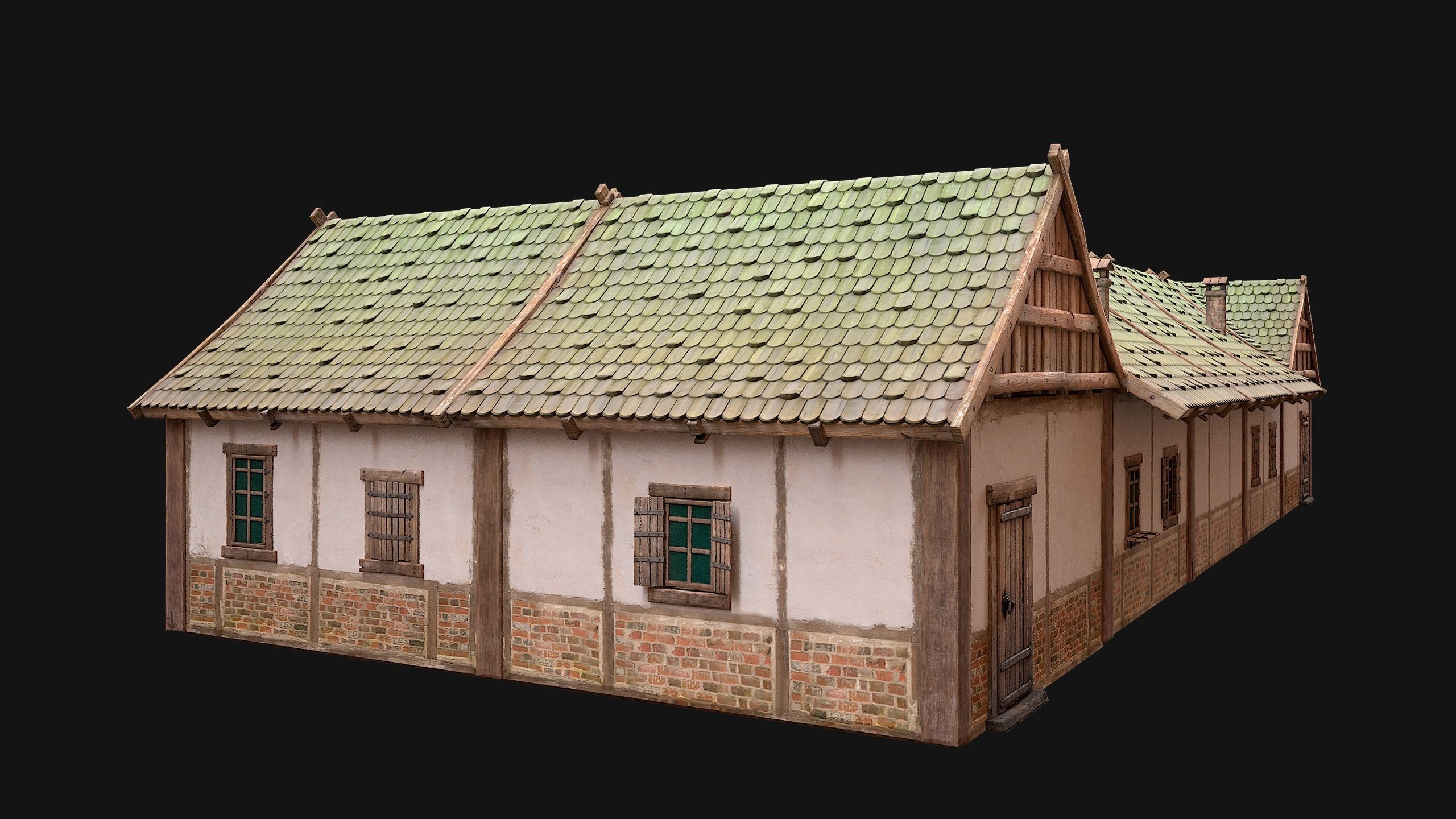 Medieval Buildings Set Low-poly 3D model_43