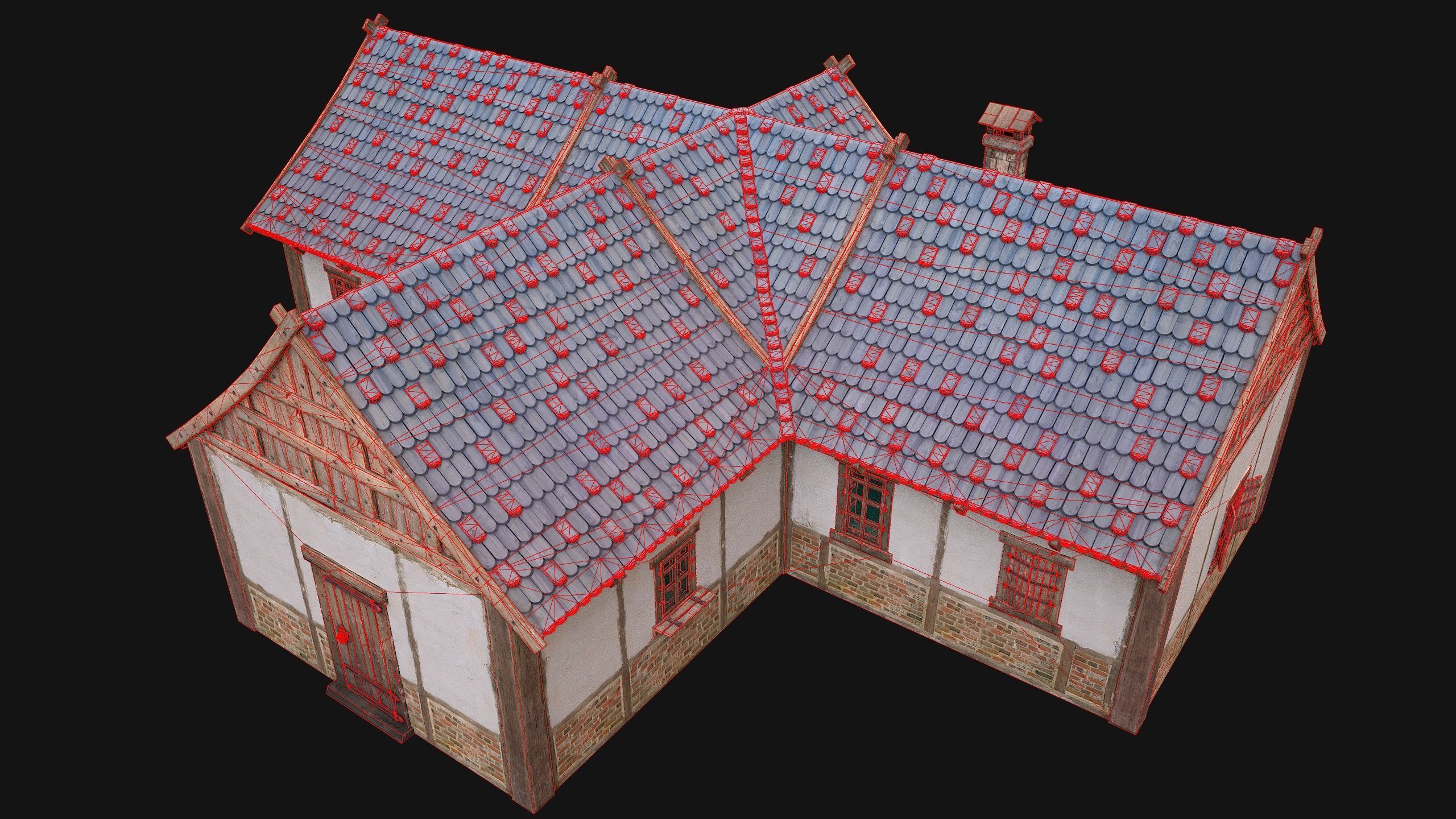 Medieval Buildings Set Low-poly 3D model_57