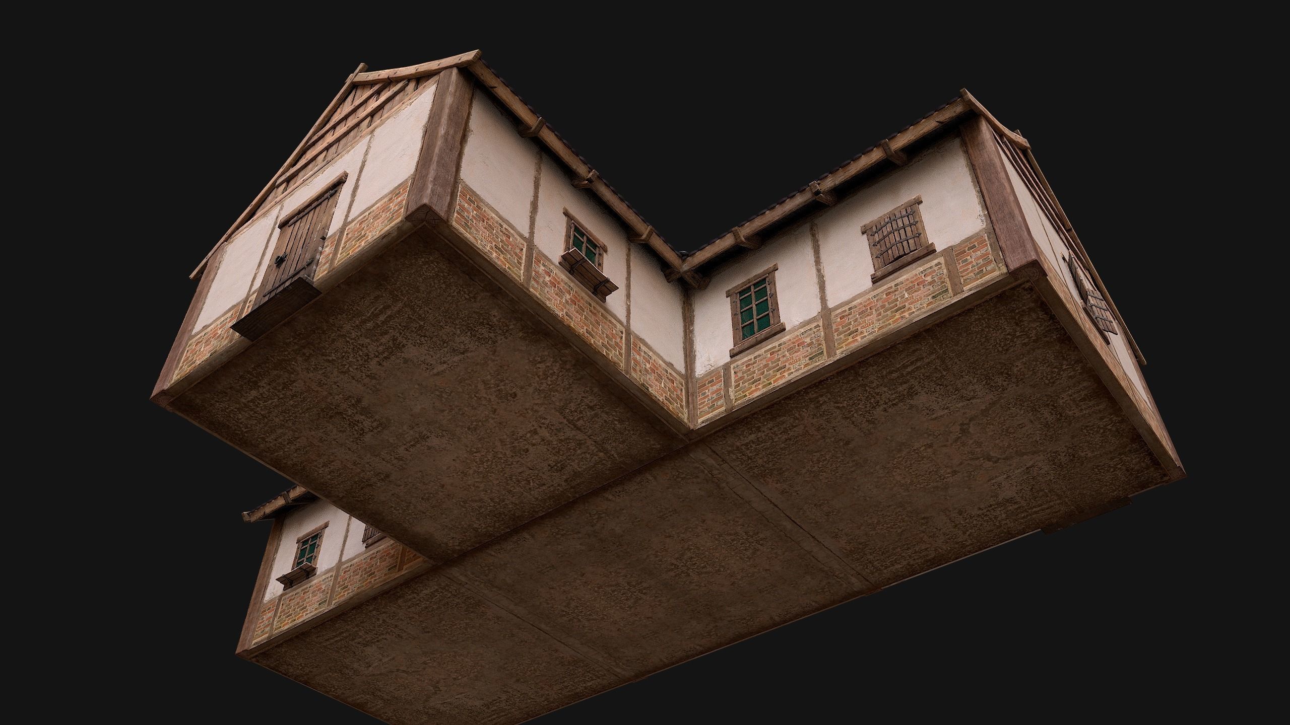 Medieval Buildings Set Low-poly 3D model_55