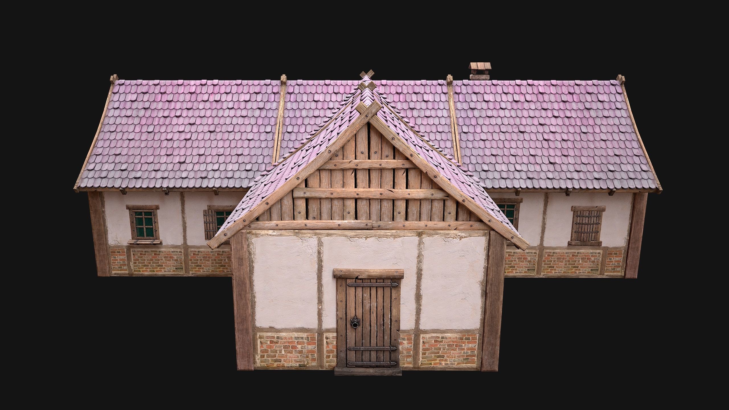 Medieval Buildings Set Low-poly 3D model_63