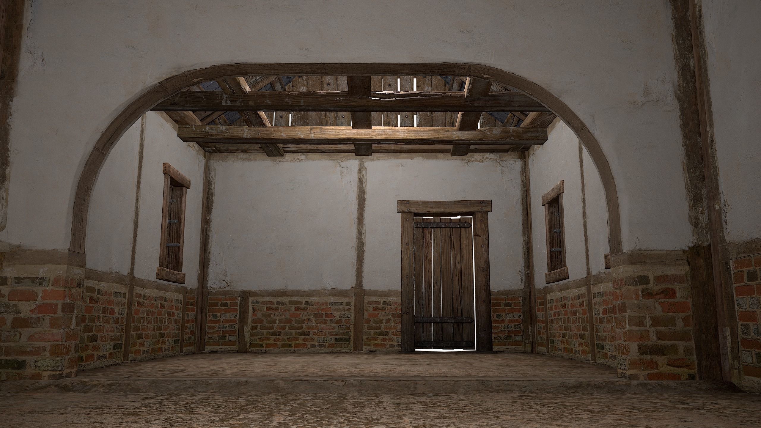 Medieval Buildings Set Low-poly 3D model_37