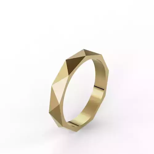 Triangle faceted ring 17 5mm 3D print model