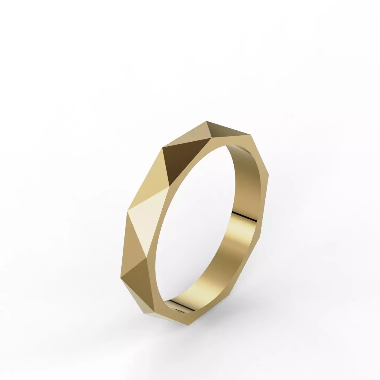 Triangle faceted ring 17 5mm 3D print model_0