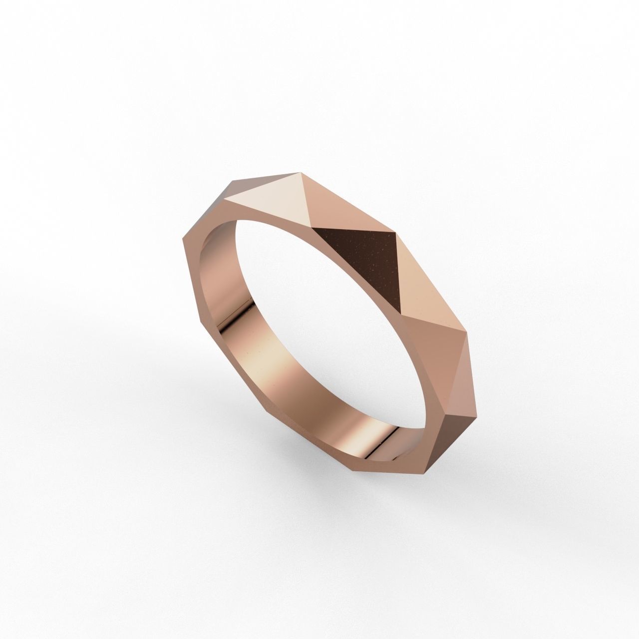 Triangle faceted ring 17 5mm 3D print model_5