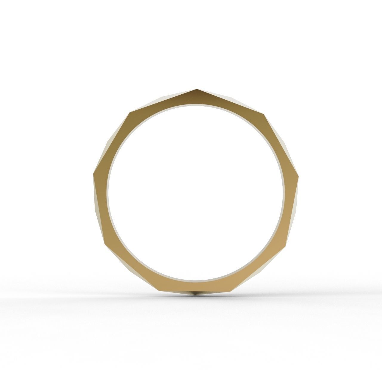 Triangle faceted ring 17 5mm 3D print model_8