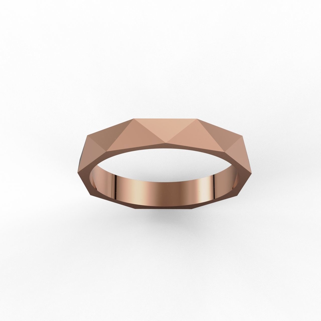 Triangle faceted ring 17 5mm 3D print model_12