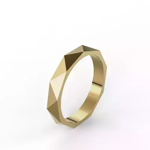 Triangle faceted ring 18mm 3D print model