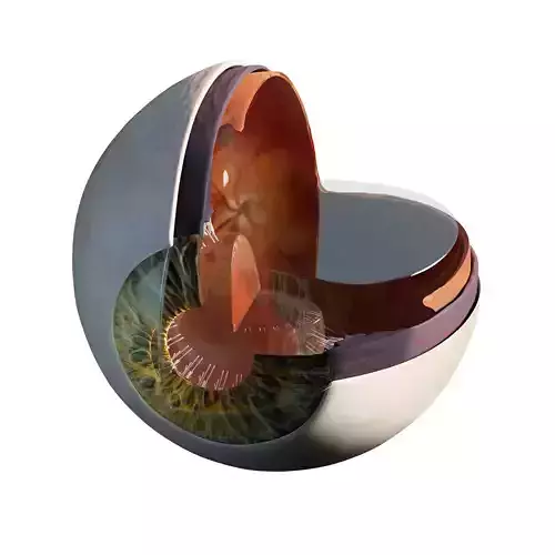 Sectioned eye anatomy model 3D model
