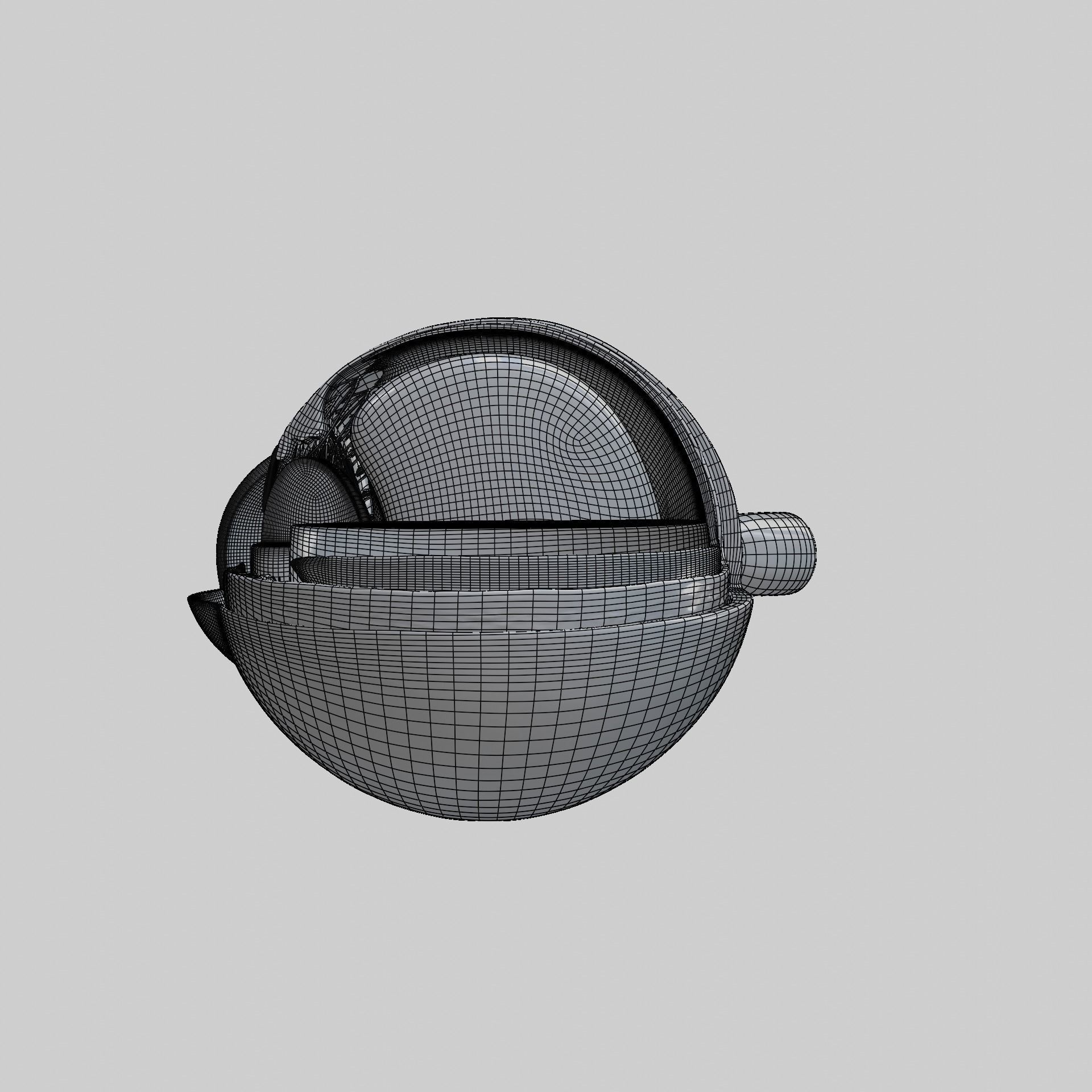 Sectioned eye anatomy model 3D model_17