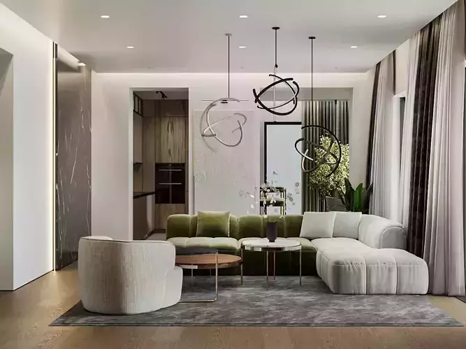 Interior Scene 3d Implosia NSV Living room and kitchen