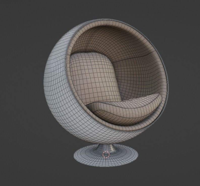 Balloon Chair Low-poly 3D model_5
