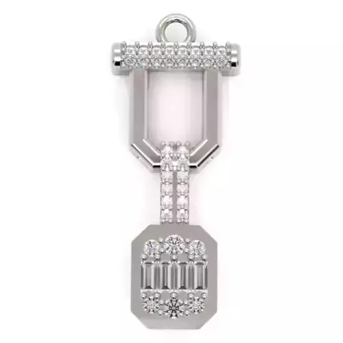 Diamond Pendant 3D-Printable Ornamental Jewelry Design