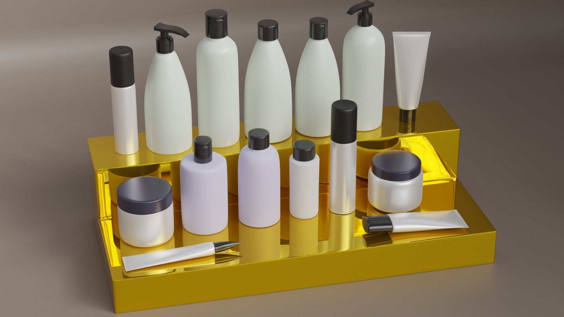 Cosmetic Bottle Set 3D model 3D model_1