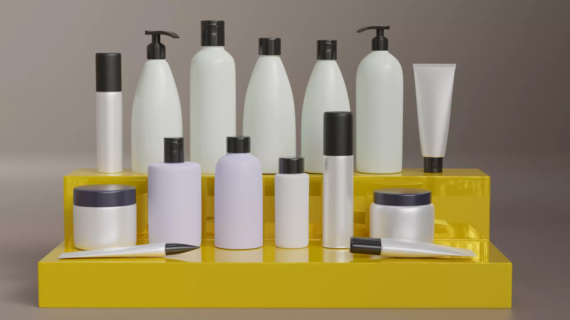 Cosmetic Bottle Set 3D model 3D model_0