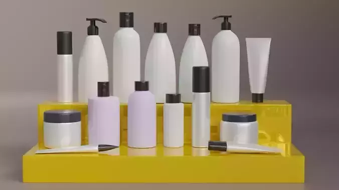 Cosmetic Bottle Set 3D model
