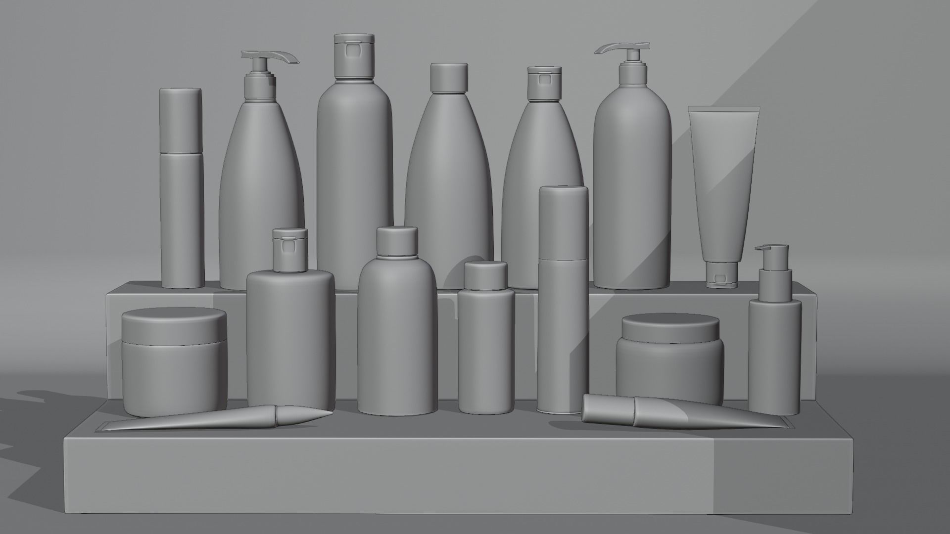 Cosmetic Bottle Set 3D model 3D model_2