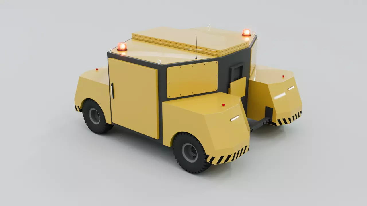 Electric Maneuver-Shunting Vehicle - Railway and Road 3D model_0
