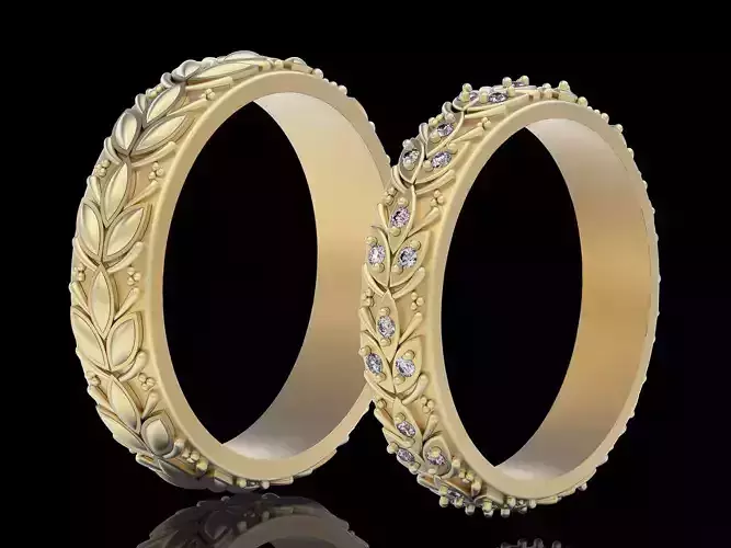 Set ring silver gold jewelry printable 3D model