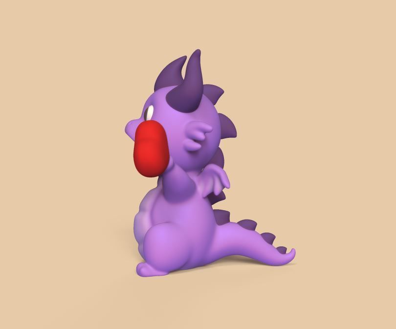 Dragon Two Hearts 3D print model_3