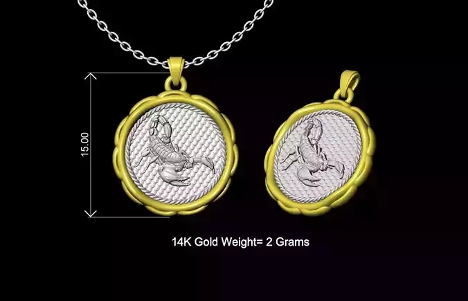 SCORPIO ZODIAC SIGN GOLD NECKLACE DESIGN