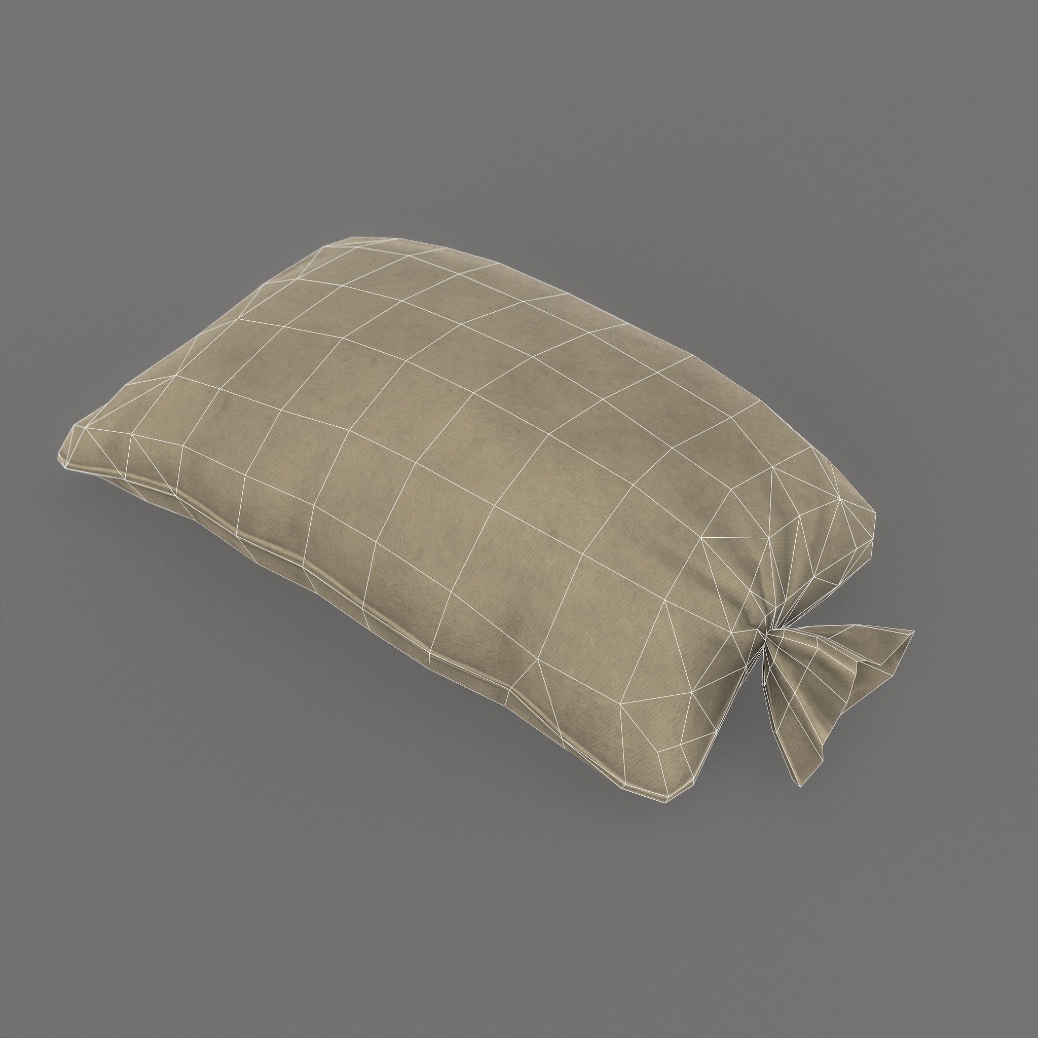 Sandbag Low Poly Low-poly 3D model_7
