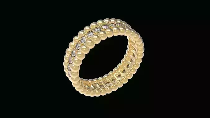  Spherical Chain Diamonds  Ring