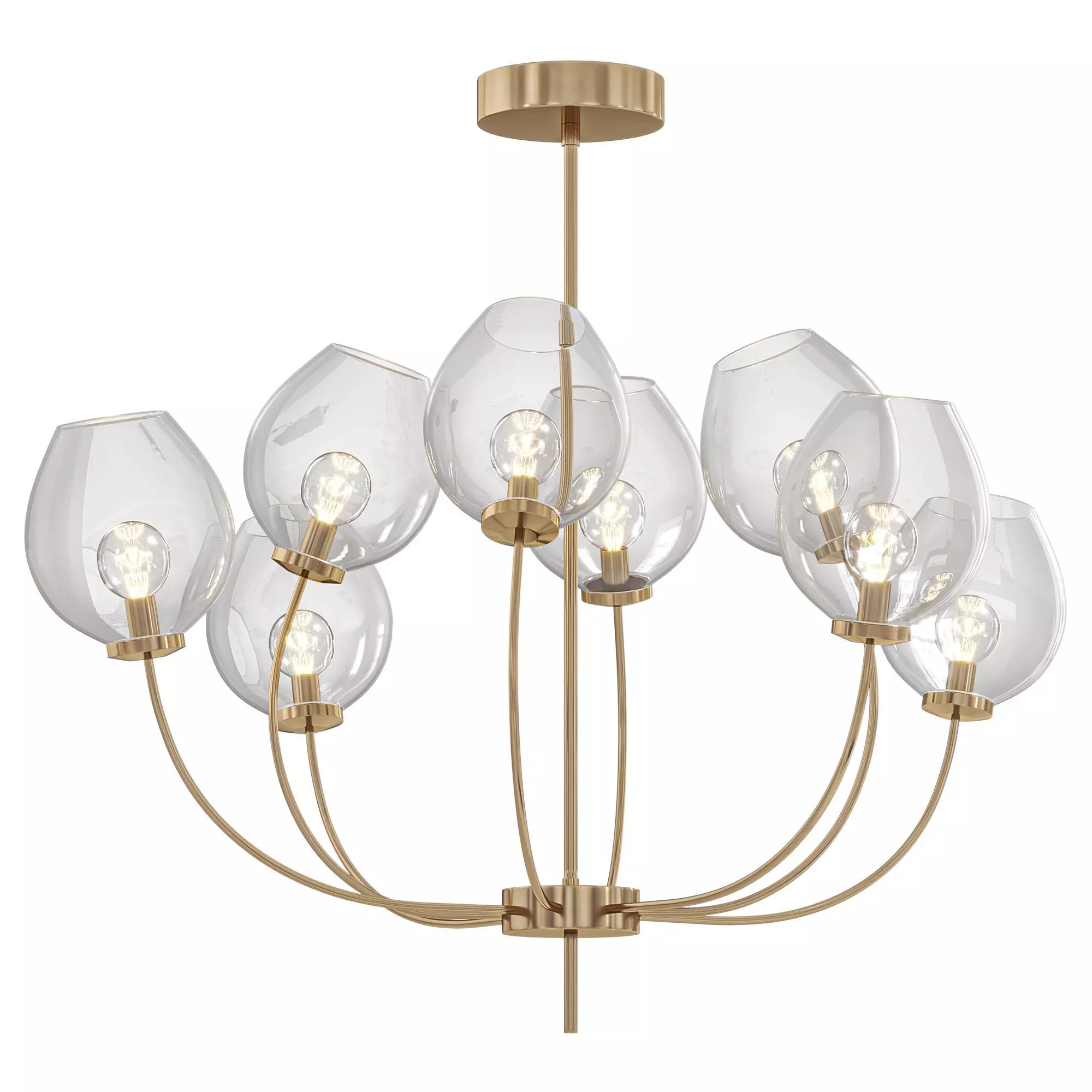 Minimalist glass chandelier 3D model_0