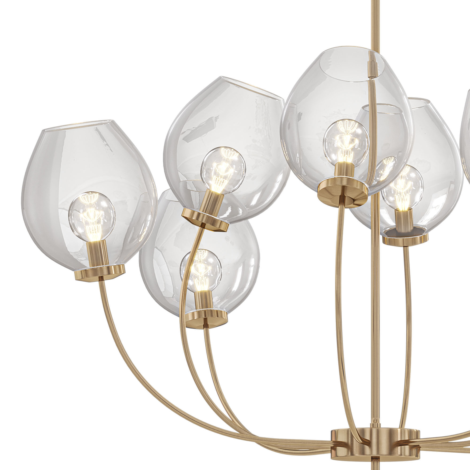 Minimalist glass chandelier 3D model_1