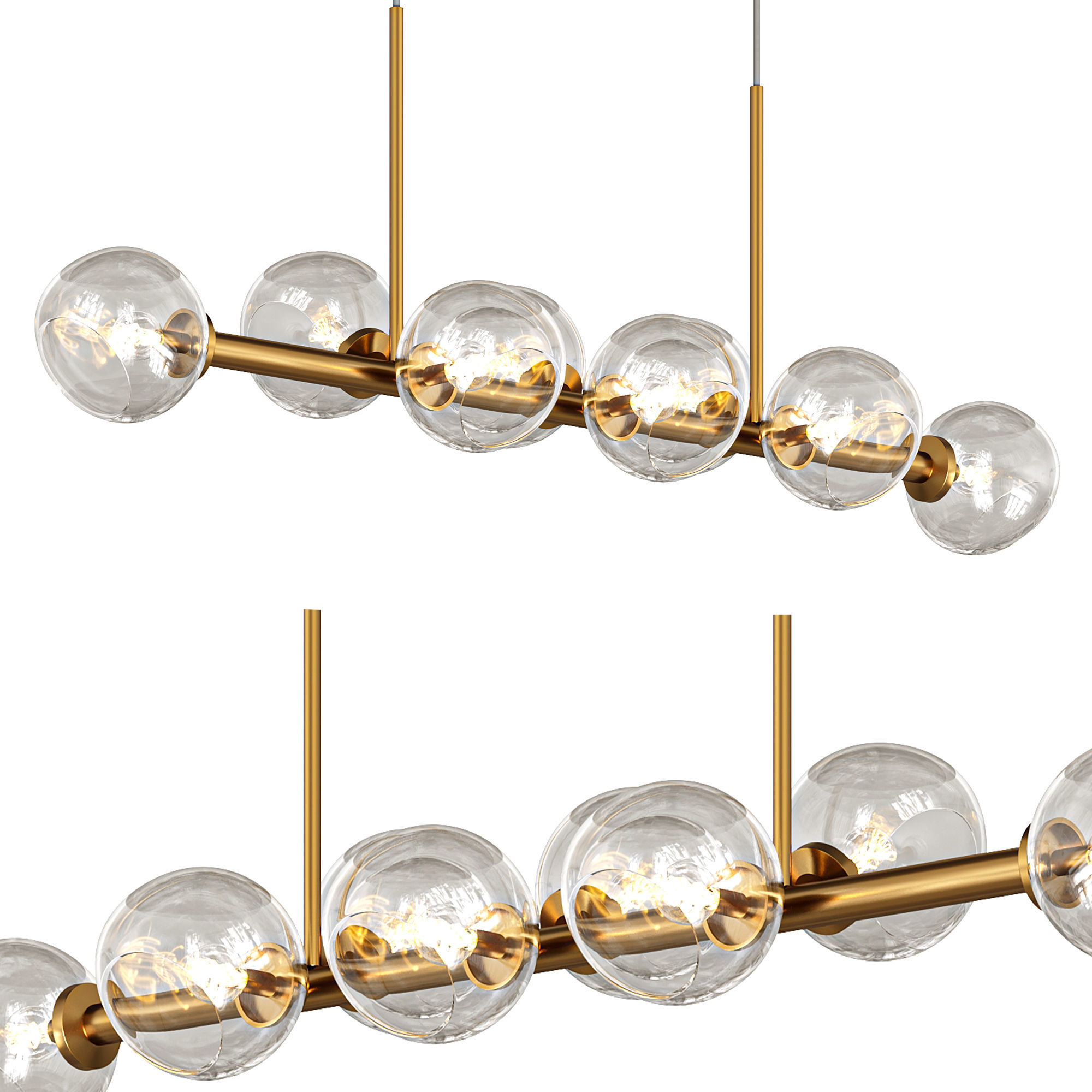 Chandelier Staggered Glass Chandelier 8  3D model_1