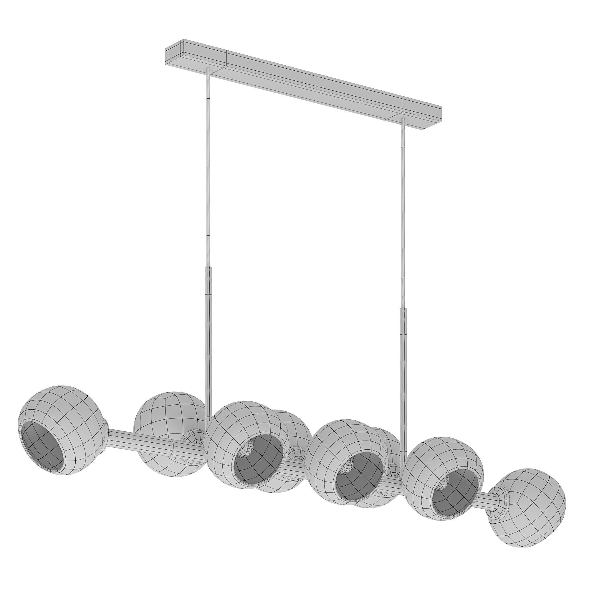 Chandelier Staggered Glass Chandelier 8  3D model_2